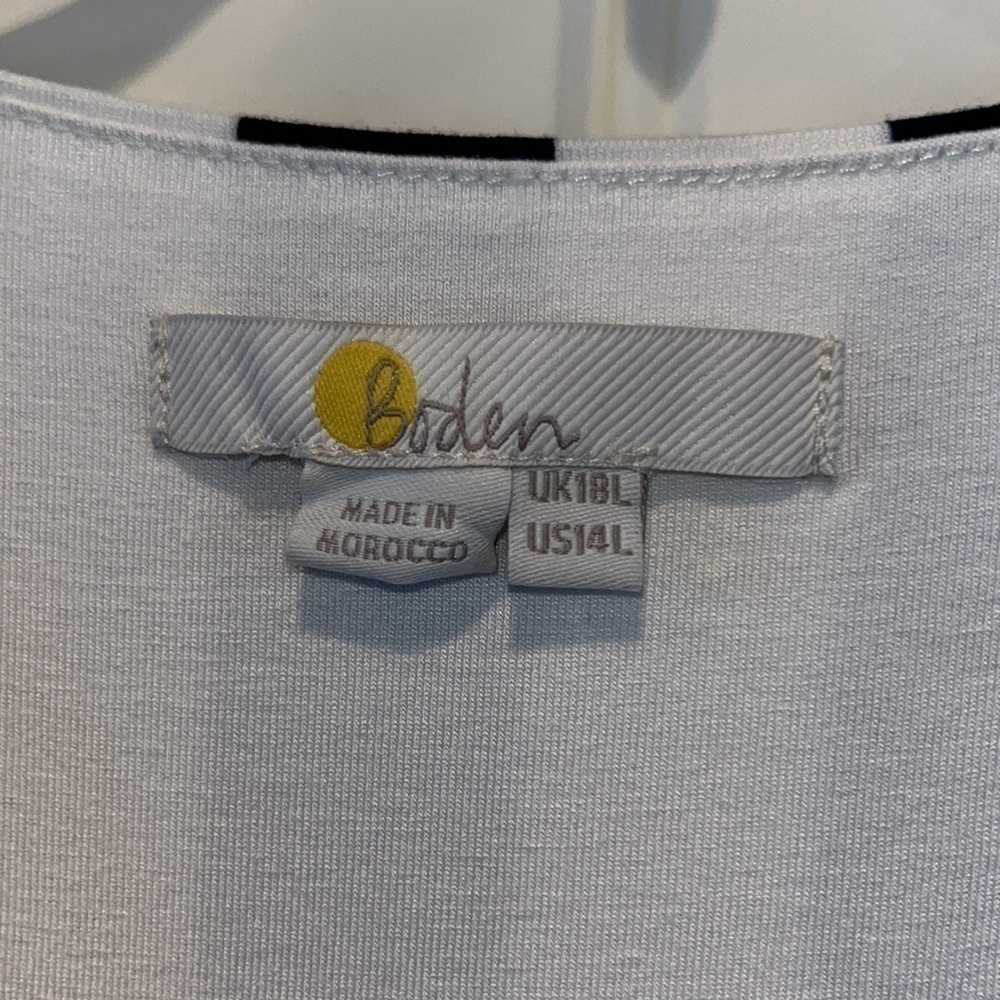 Boden navy white striped short sleeve maxi dress 14L nautical preppy coastal - Picture 7 of 14